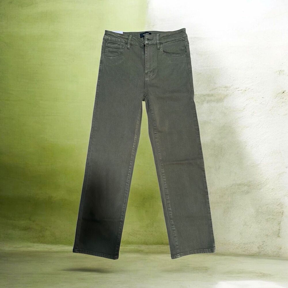 Well Worn Women’s Green Straight-Leg Slim Fit Denim Jeans 5-Pocket Size 4